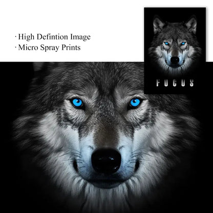 Animal Motivational Wall Art - Lion Wolf Leopard Canvas Prints for Home Office Decor - ZOOMNSTORE