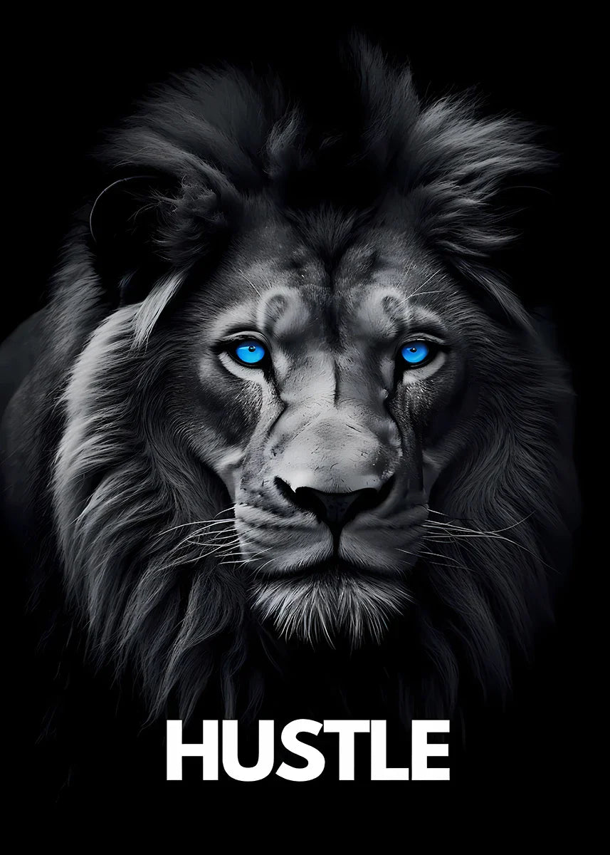 Animal Motivational Wall Art - Lion Wolf Leopard Canvas Prints for Home Office Decor - ZOOMNSTORE