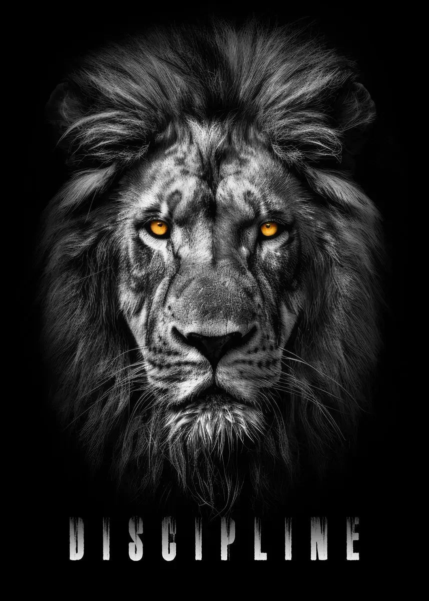 Animal Motivational Wall Art - Lion Wolf Leopard Canvas Prints for Home Office Decor - ZOOMNSTORE