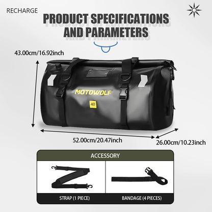 Waterproof Motorcycle Dry Bag - Reflective Duffle for Travel Hiking Camping Fishing - ZOOMNSTORE