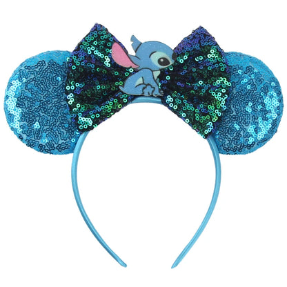 2024 Disney Festival Party Cosplay Mouse Ears Headband 3.3" Ears Glitter Hairband For Boys Girls DIY Cartoon Hair Accessories - ZOOMNSTORE