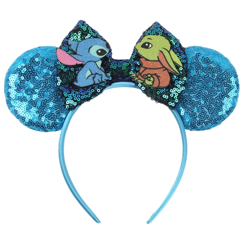 2024 Disney Festival Party Cosplay Mouse Ears Headband 3.3" Ears Glitter Hairband For Boys Girls DIY Cartoon Hair Accessories - ZOOMNSTORE