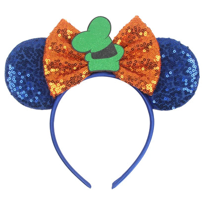 2024 Disney Festival Party Cosplay Mouse Ears Headband 3.3" Ears Glitter Hairband For Boys Girls DIY Cartoon Hair Accessories - ZOOMNSTORE