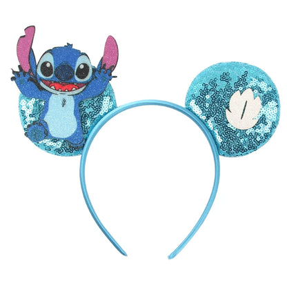 2024 Disney Festival Party Cosplay Mouse Ears Headband 3.3" Ears Glitter Hairband For Boys Girls DIY Cartoon Hair Accessories - ZOOMNSTORE