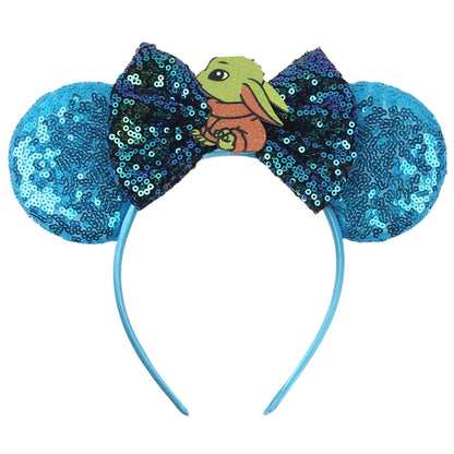 2024 Disney Festival Party Cosplay Mouse Ears Headband 3.3" Ears Glitter Hairband For Boys Girls DIY Cartoon Hair Accessories - ZOOMNSTORE
