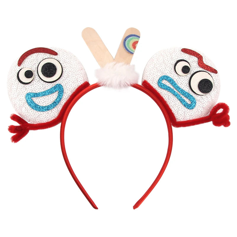 2024 Disney Festival Party Cosplay Mouse Ears Headband 3.3" Ears Glitter Hairband For Boys Girls DIY Cartoon Hair Accessories - ZOOMNSTORE