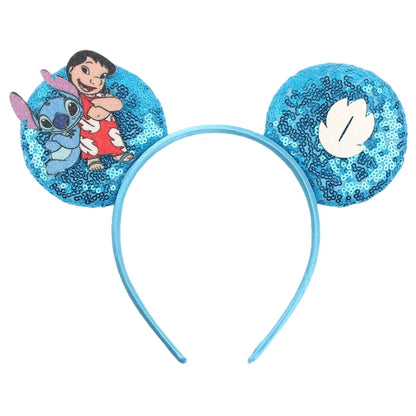 2024 Disney Festival Party Cosplay Mouse Ears Headband 3.3" Ears Glitter Hairband For Boys Girls DIY Cartoon Hair Accessories - ZOOMNSTORE
