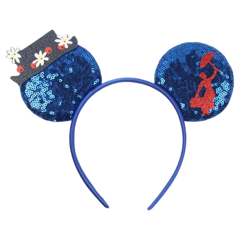 2024 Disney Festival Party Cosplay Mouse Ears Headband 3.3" Ears Glitter Hairband For Boys Girls DIY Cartoon Hair Accessories - ZOOMNSTORE