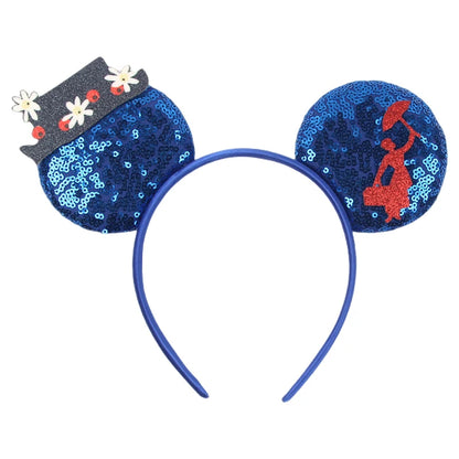 2024 Disney Festival Party Cosplay Mouse Ears Headband 3.3" Ears Glitter Hairband For Boys Girls DIY Cartoon Hair Accessories - ZOOMNSTORE