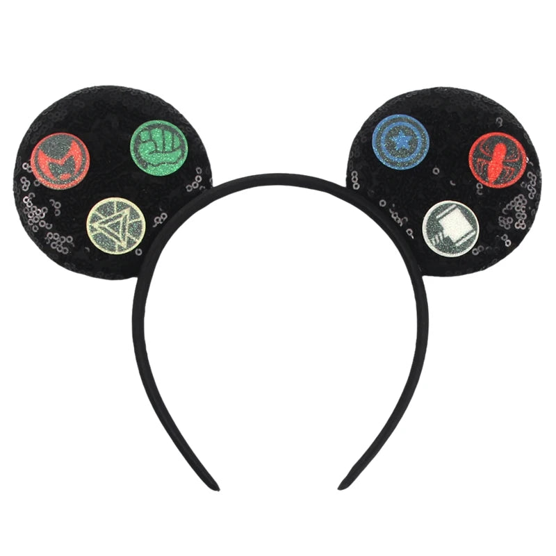 2024 Disney Festival Party Cosplay Mouse Ears Headband 3.3" Ears Glitter Hairband For Boys Girls DIY Cartoon Hair Accessories - ZOOMNSTORE