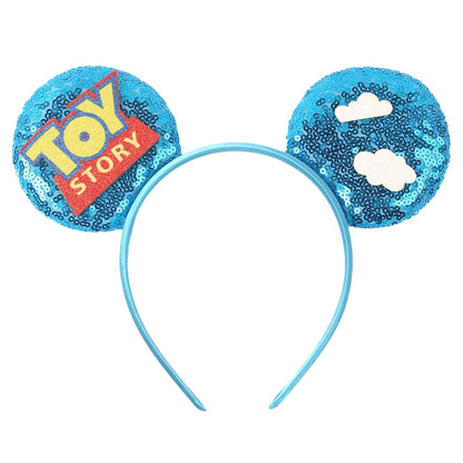 2024 Disney Festival Party Cosplay Mouse Ears Headband 3.3" Ears Glitter Hairband For Boys Girls DIY Cartoon Hair Accessories - ZOOMNSTORE