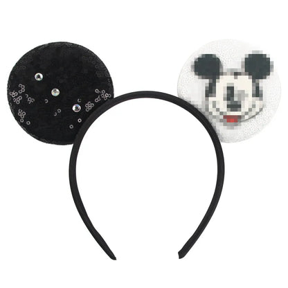 2024 Disney Festival Party Cosplay Mouse Ears Headband 3.3" Ears Glitter Hairband For Boys Girls DIY Cartoon Hair Accessories - ZOOMNSTORE