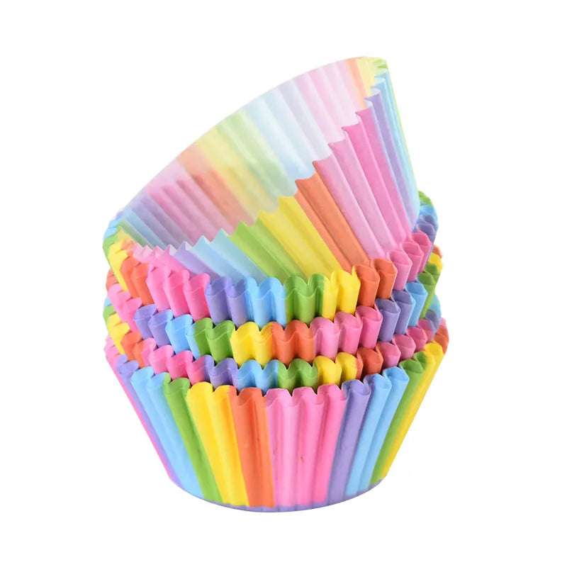 Muffin Cupcake Liners - 100Pcs Colorful Paper Baking Cups Disposable Eco Friendly - ZOOMNSTORE