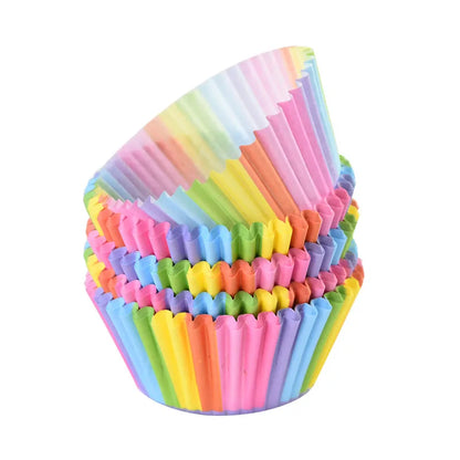 Muffin Cupcake Liners - 100Pcs Colorful Paper Baking Cups Disposable Eco Friendly - ZOOMNSTORE