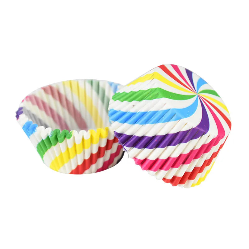 Muffin Cupcake Liners - 100Pcs Colorful Paper Baking Cups Disposable Eco Friendly - ZOOMNSTORE