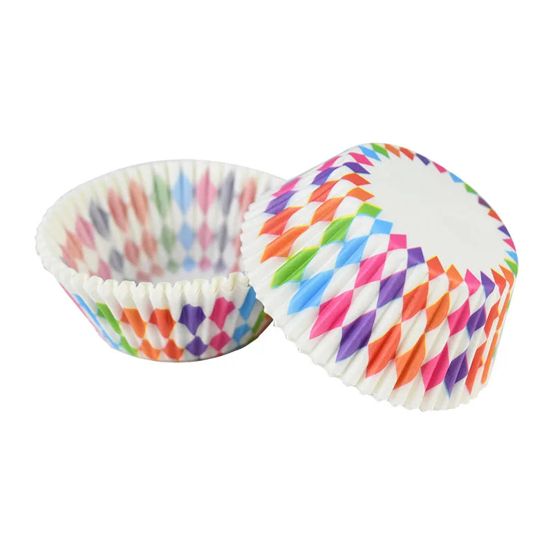 Muffin Cupcake Liners - 100Pcs Colorful Paper Baking Cups Disposable Eco Friendly - ZOOMNSTORE
