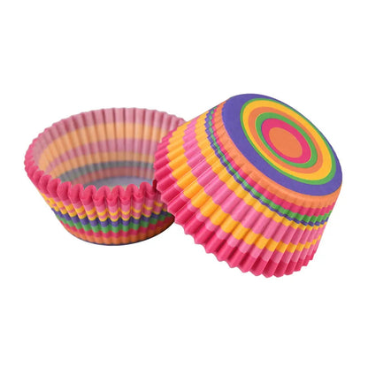 Muffin Cupcake Liners - 100Pcs Colorful Paper Baking Cups Disposable Eco Friendly - ZOOMNSTORE