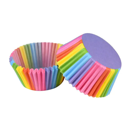Muffin Cupcake Liners - 100Pcs Colorful Paper Baking Cups Disposable Eco Friendly - ZOOMNSTORE