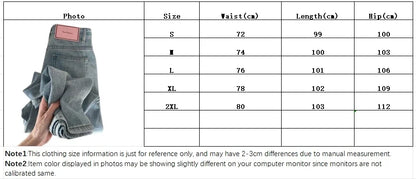 Mulheres perna larga calças de brim baggy senhora vintage y2k punk cintura baixa solta calças jeans streetwear moda lixo longo s - ZOOMNSTORE