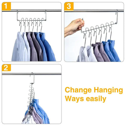 Multi Functional Clothes Hanger – 360 Degree Swivel Hook | Space Saving Organizer - ZOOMNSTORE