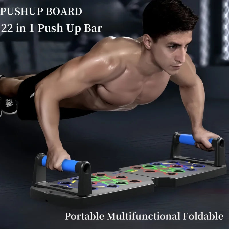 Multi Functional Push Up Board – Portable Foldable Fitness Tool with Color Coded Plates - ZOOMNSTORE