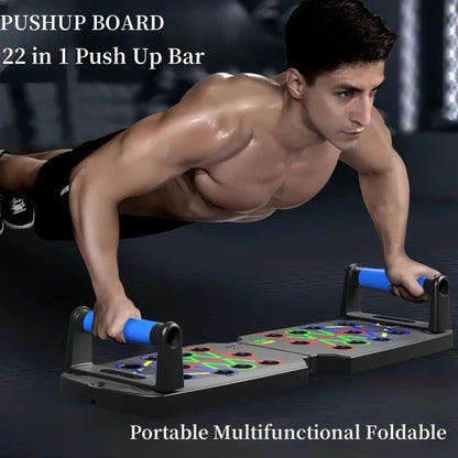 Multi Functional Push Up Board – Portable Foldable Fitness Tool with Color Coded Plates - ZOOMNSTORE