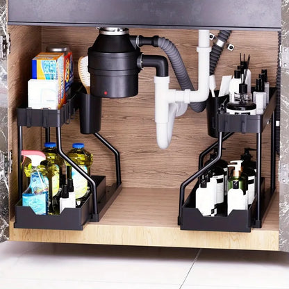 Multi-Layer Kitchen  Bathroom Storage Rack - Pull-Out Finishing Sundries Organizer - ZOOMNSTORE