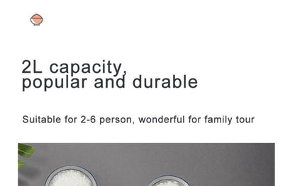 Multi-Voltage Rice Cooker - 2L Car  Home Use for Travel 12V 24V 110V 220V - ZOOMNSTORE