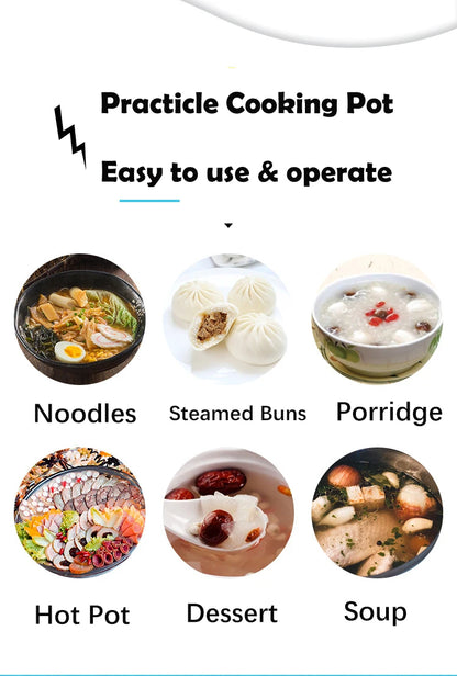 Mini Electric Hot Pot - Multifunction Cooker for 1-2 People Ramen  Rice 220V - ZOOMNSTORE