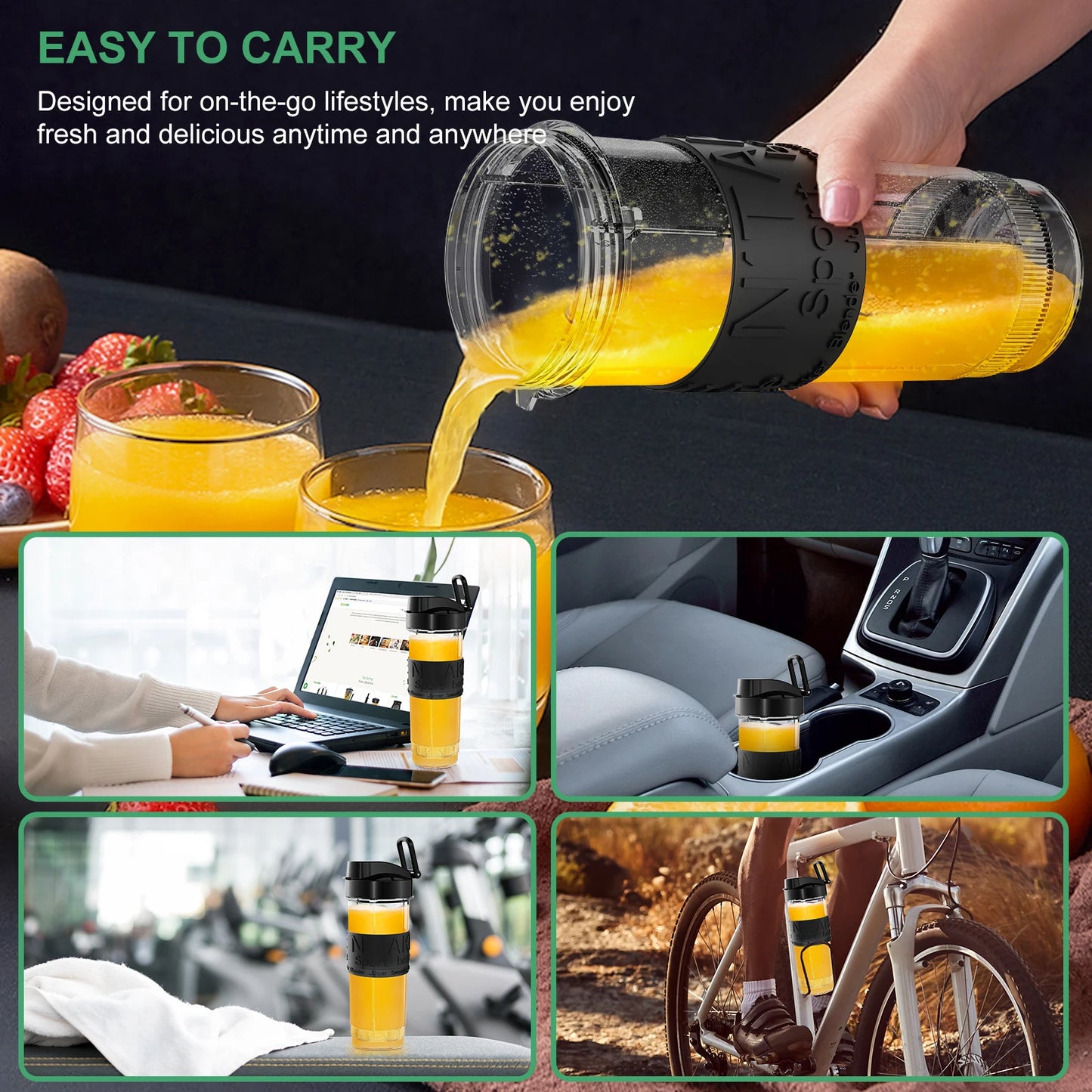 3-in-1 Food Processor - 700W Portable Juicer Blender  Chopper - ZOOMNSTORE