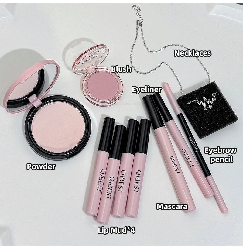 Multipurpose Makeup Set – Complete Beauty Kit with Lip Mud, Pressed Powder & Eyeliner Pencil - ZOOMNSTORE