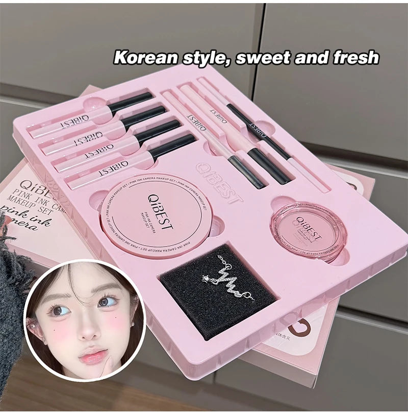 Multipurpose Makeup Set – Complete Beauty Kit with Lip Mud, Pressed Powder & Eyeliner Pencil - ZOOMNSTORE