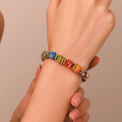 Murano Glass Bead Bracelet - Hand-Made Thousand Flower Crystal Jewelry for Women - ZOOMNSTORE