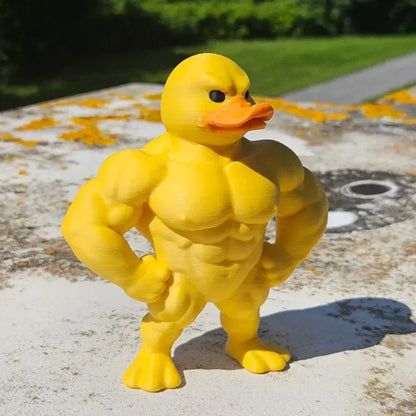 Muscle Duck Statue - 3D Desktop Decor | Cute Bookshelf Ornament & Whimsical Figurine - ZOOMNSTORE
