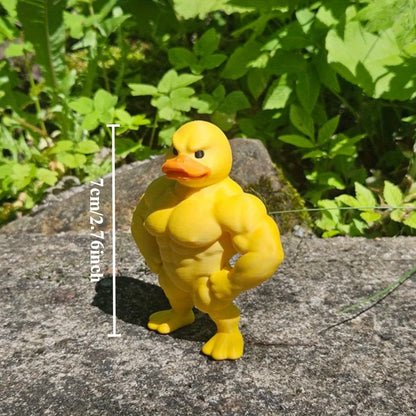 Muscle Duck Statue - 3D Desktop Decor | Cute Bookshelf Ornament & Whimsical Figurine - ZOOMNSTORE