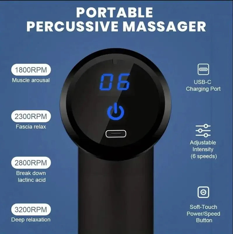 Mini Muscle Massage Gun Protable Body Massager Deep Handheld Percussion Massager For Body Back And Neck Leg - ZOOMNSTORE