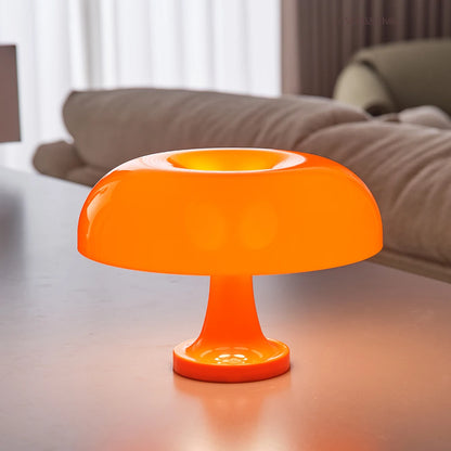 Modern Bauhaus Mushroom Table Lamp - Danish Designer Orange Bedside Light - ZOOMNSTORE