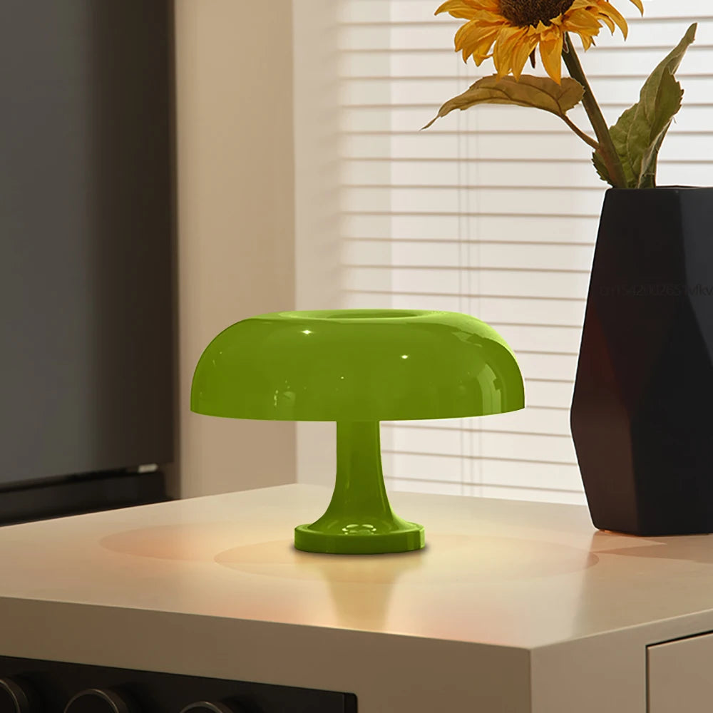 Modern Bauhaus Mushroom Table Lamp - Danish Designer Orange Bedside Light - ZOOMNSTORE