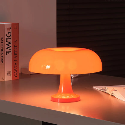 Modern Bauhaus Mushroom Table Lamp - Danish Designer Orange Bedside Light - ZOOMNSTORE