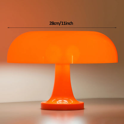 Modern Bauhaus Mushroom Table Lamp - Danish Designer Orange Bedside Light - ZOOMNSTORE