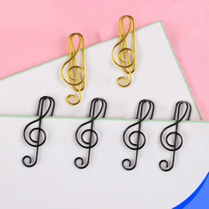 Metal Creative Music Note Shaped Creative File Clamp Paper Clips Bookmark Holder Paper Decorative Clip for Office School Home - ZOOMNSTORE