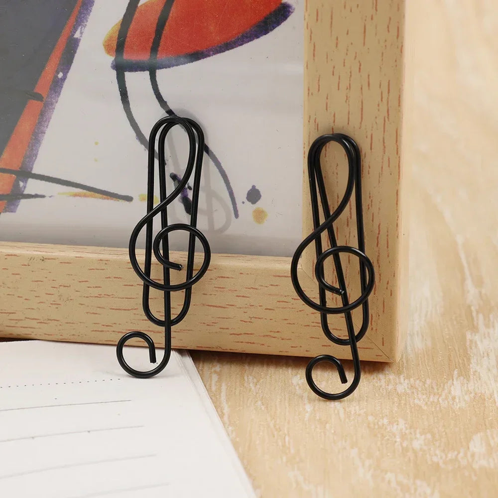 Metal Creative Music Note Shaped Creative File Clamp Paper Clips Bookmark Holder Paper Decorative Clip for Office School Home - ZOOMNSTORE