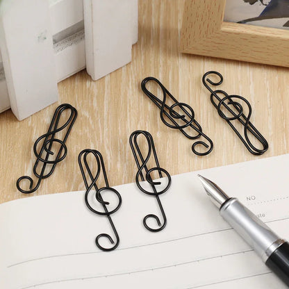 Metal Creative Music Note Shaped Creative File Clamp Paper Clips Bookmark Holder Paper Decorative Clip for Office School Home - ZOOMNSTORE