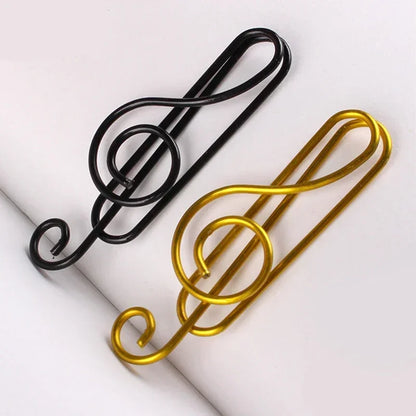 Metal Creative Music Note Shaped Creative File Clamp Paper Clips Bookmark Holder Paper Decorative Clip for Office School Home - ZOOMNSTORE