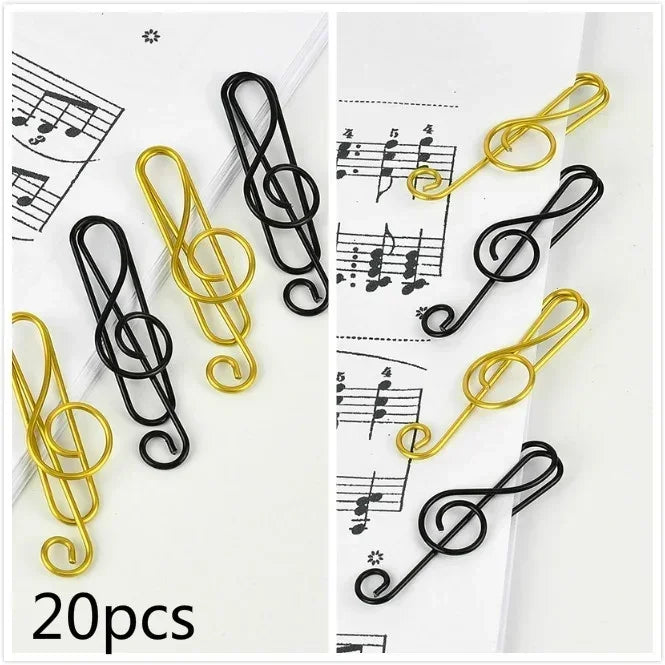Metal Creative Music Note Shaped Creative File Clamp Paper Clips Bookmark Holder Paper Decorative Clip for Office School Home - ZOOMNSTORE
