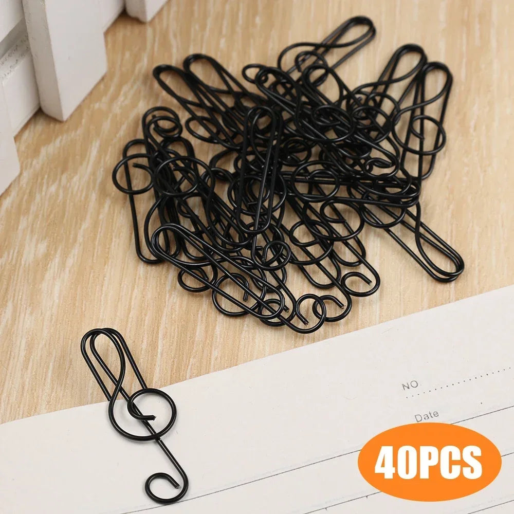 Metal Creative Music Note Shaped Creative File Clamp Paper Clips Bookmark Holder Paper Decorative Clip for Office School Home - ZOOMNSTORE