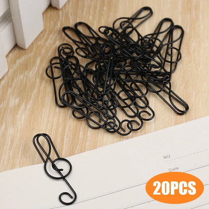 Metal Creative Music Note Shaped Creative File Clamp Paper Clips Bookmark Holder Paper Decorative Clip for Office School Home - ZOOMNSTORE