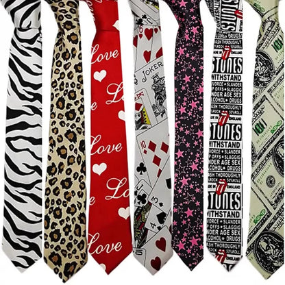 Classic Musical Notes Tie - Silky Narrow Necktie for Piano  Guitar Lovers - ZOOMNSTORE