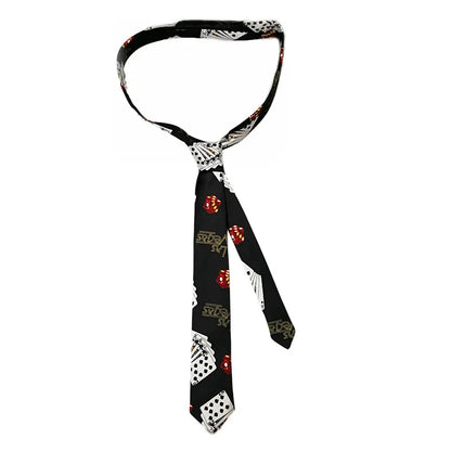 Classic Musical Notes Tie - Silky Narrow Necktie for Piano  Guitar Lovers - ZOOMNSTORE