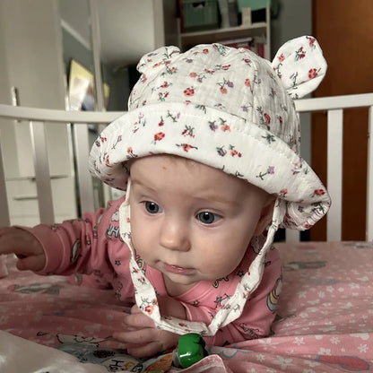 Muslin Cotton Baby Hat Summer Infant Cap Panama for Kids Soft Baby Sun Hats Girls Boys Bucket Hat Accessories Children 3-12M - ZOOMNSTORE